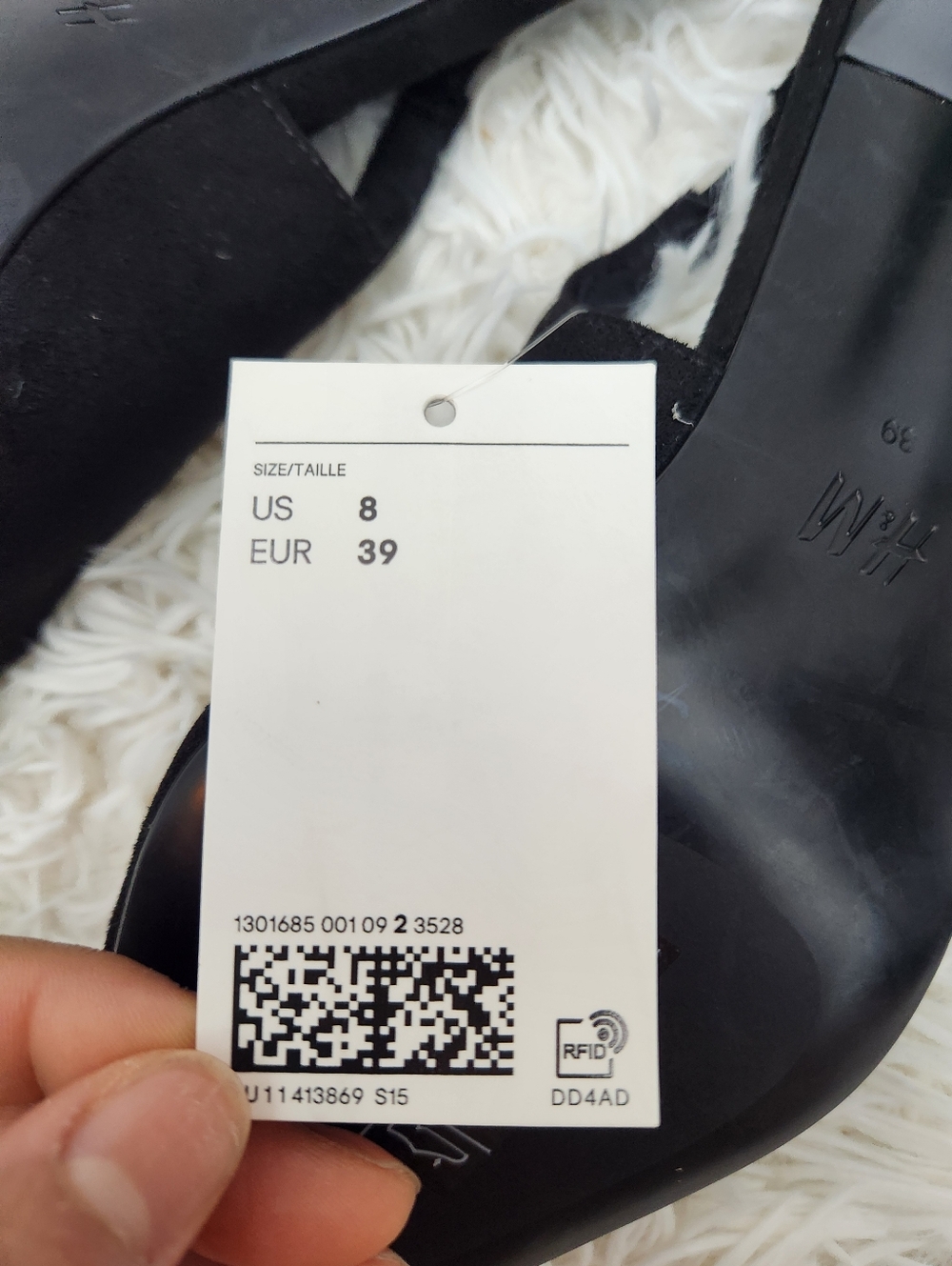 H&M Pointed Toe Slingback Kitten Heels  Black Suede Style - Picture 5 of 6